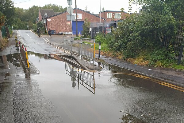 Flooding on Deansgate Lane after heavy rain Flooding on Deansgate Lane after heavy rain