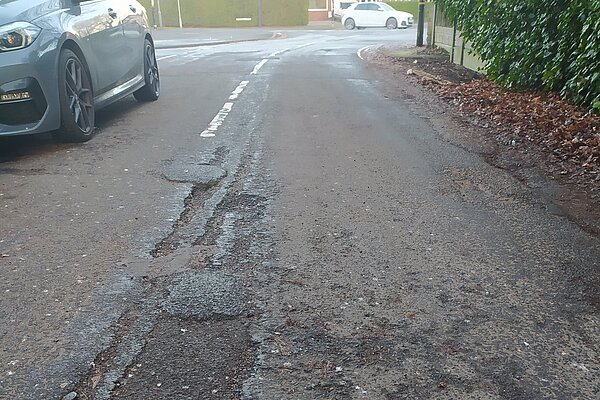 A section of Brook Lane which needed resurfacing