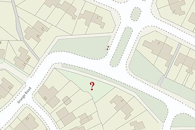 This land in question at the edge of The Grange This land in question at the edge of The Grange