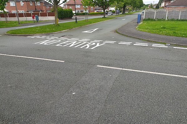 Grange Avenue after the new markings Grange Avenue after the new markings